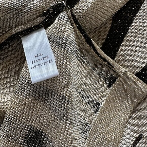 St. John Tiger Stripe Shimmer Knit Trapeze Cardigan Multi Womens Size Large 2014 - Picture 10 of 11